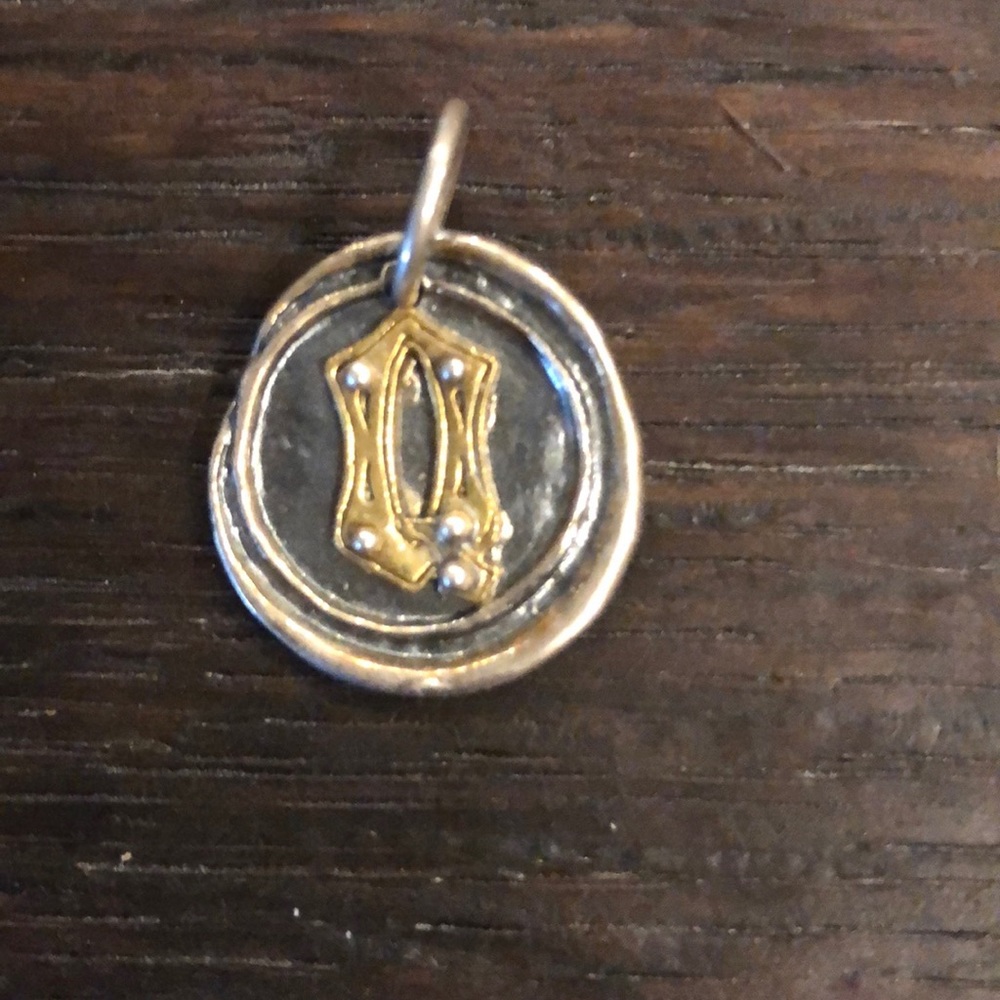 Letter “Q” Rivet Insignia Charm Waxing Poetic